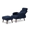 Baxton Studio Haldis Modern Navy Blue Velvet Upholstered and Walnut Brown Finished Wood 2-Piece Lounge Set 200-12447-ZORO